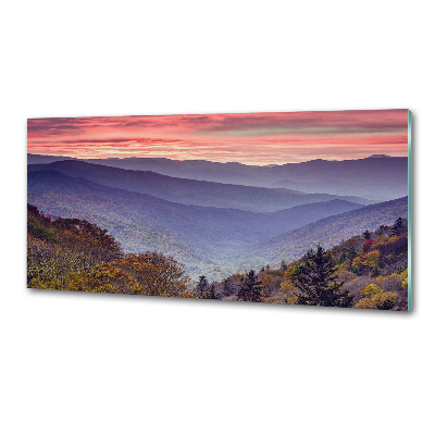 Keuken achterwand Zonsondergang boven de bergen