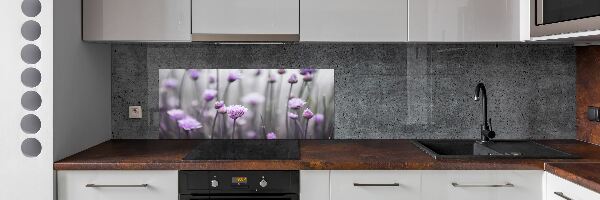 Glazen achterwand keuken Bieslookbloemen