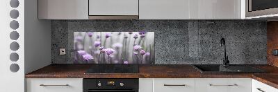 Glazen achterwand keuken Bieslookbloemen