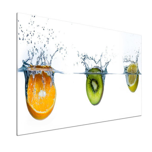 Glazen achterwand keuken Fruit onder water