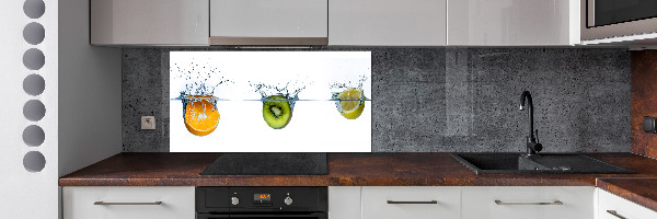 Glazen achterwand keuken Fruit onder water