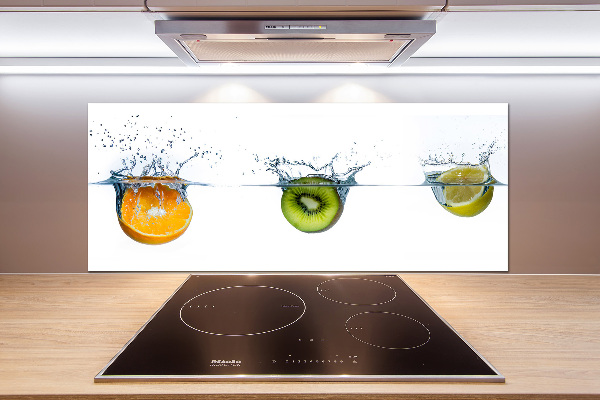 Glazen achterwand keuken Fruit onder water
