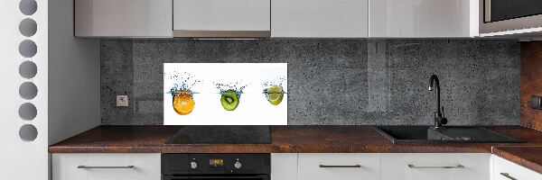 Glazen achterwand keuken Fruit onder water