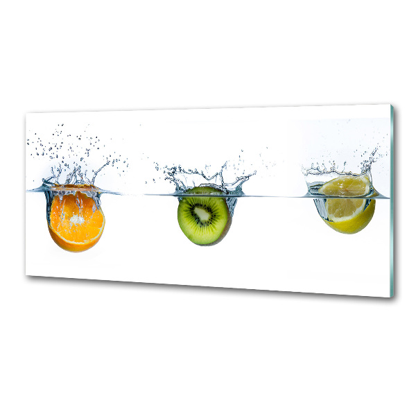 Glazen achterwand keuken Fruit onder water