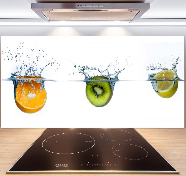Glazen achterwand keuken Fruit onder water