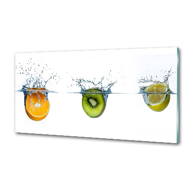 Glazen achterwand keuken Fruit onder water