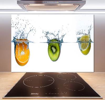 Glazen achterwand keuken Fruit onder water
