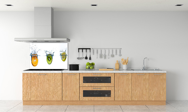 Glazen achterwand keuken Fruit onder water