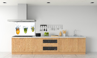 Glazen achterwand keuken Fruit onder water