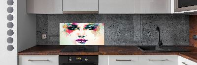 Spatscherm keuken Portret van een vrouw