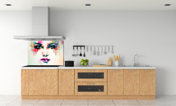 Spatscherm keuken Portret van een vrouw