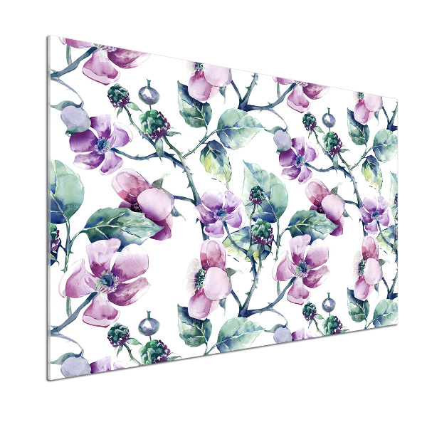 Spatplaat keuken Braambloemen