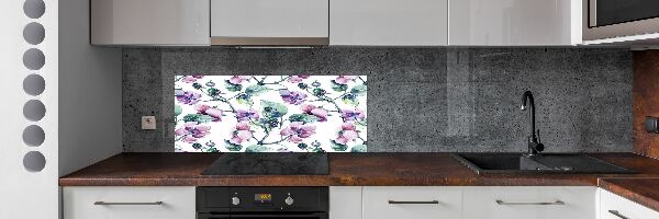 Spatplaat keuken Braambloemen