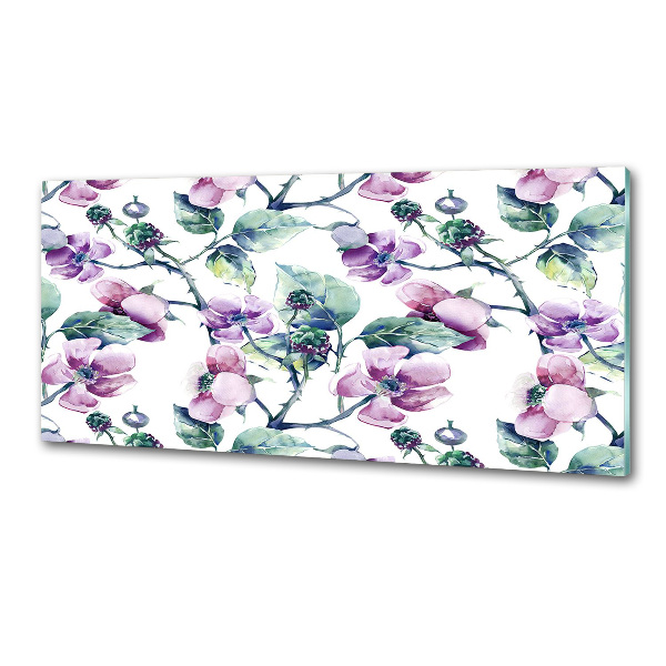 Spatplaat keuken Braambloemen