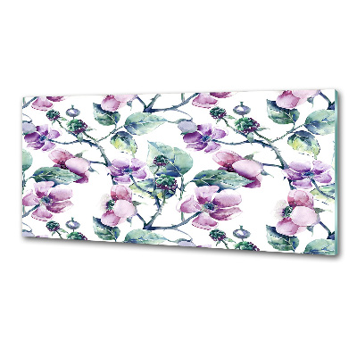 Spatplaat keuken Braambloemen