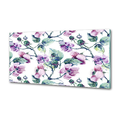 Spatplaat keuken Braambloemen