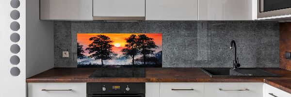 Spatplaat keuken Zonsondergangbos