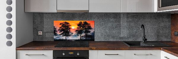 Spatplaat keuken Zonsondergangbos