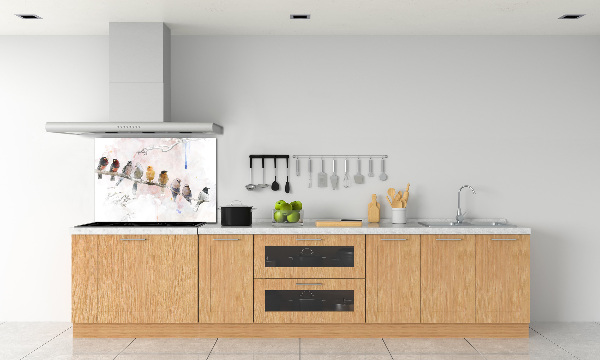 Spatplaat keuken Vogels op een tak