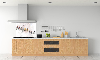 Spatplaat keuken Vogels op een tak