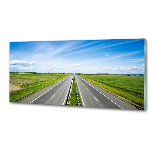 Glazen achterwand keuken Snelweg