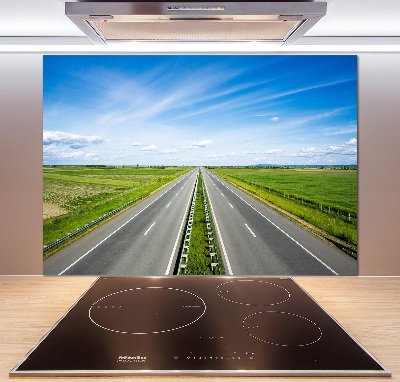 Glazen achterwand keuken Snelweg