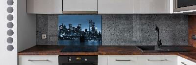 Spatplaat keuken New York 's nachts