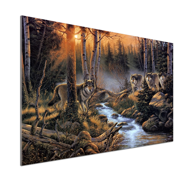 Spatscherm keuken Een roedel wolven