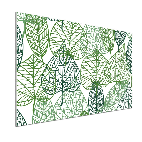 Glazen achterwand keuken Patroon van groene bladeren