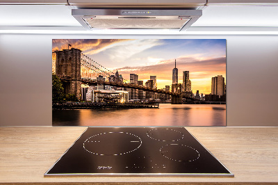 Glazen achterwand keuken Brooklynbrug