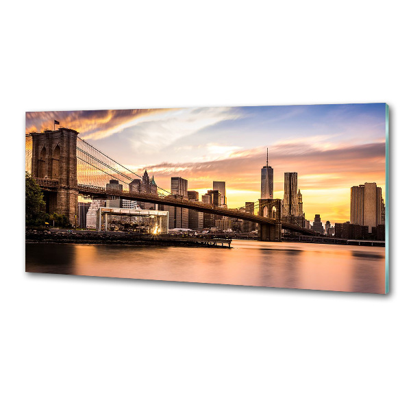 Glazen achterwand keuken Brooklynbrug