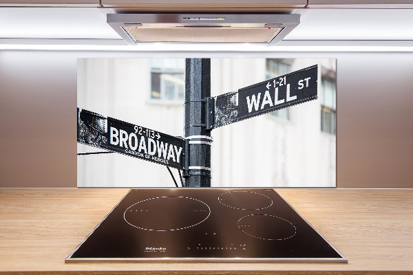 Keuken achterwand Wall Street-bord