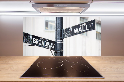 Keuken achterwand Wall Street-bord