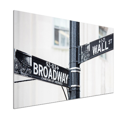 Keuken achterwand Wall Street-bord