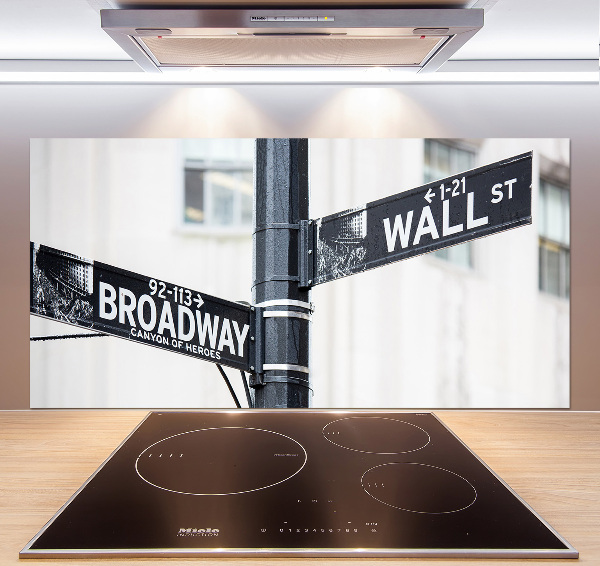 Keuken achterwand Wall Street-bord