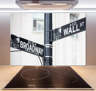Keuken achterwand Wall Street-bord