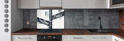 Keuken achterwand Wall Street-bord