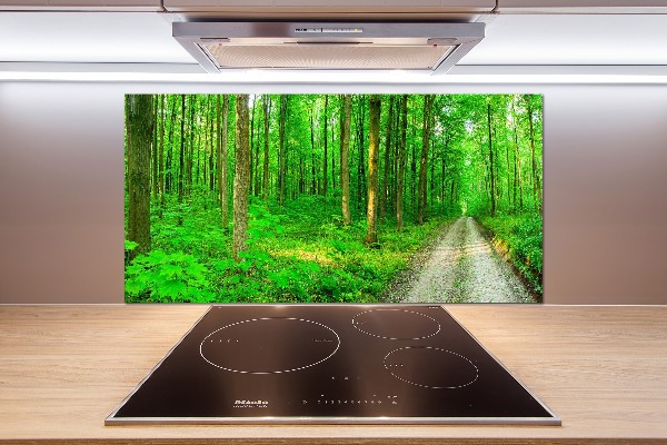 Spatscherm keuken Bomen in het bos