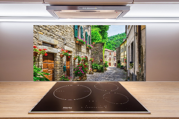 Glazen achterwand keuken Een charmante straat