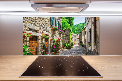 Glazen achterwand keuken Een charmante straat