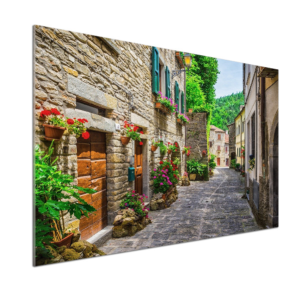 Glazen achterwand keuken Een charmante straat