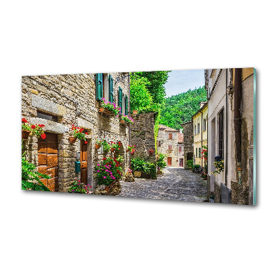 Glazen achterwand keuken Een charmante straat