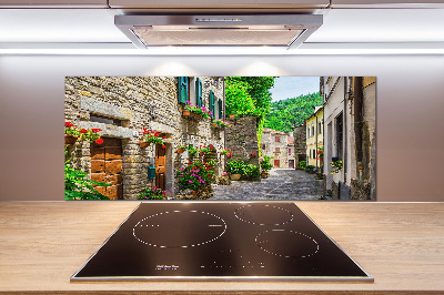 Glazen achterwand keuken Een charmante straat