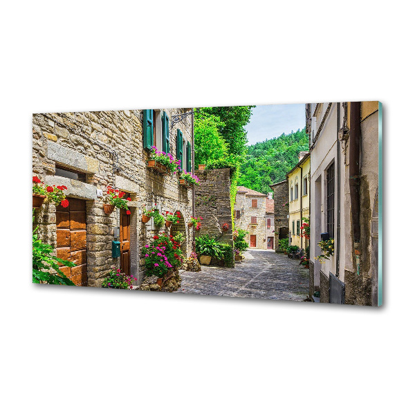 Glazen achterwand keuken Een charmante straat