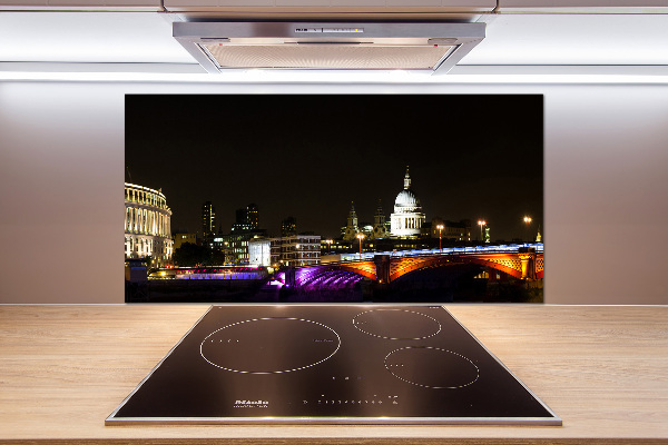 Achterwand keuken De brug 's nachts