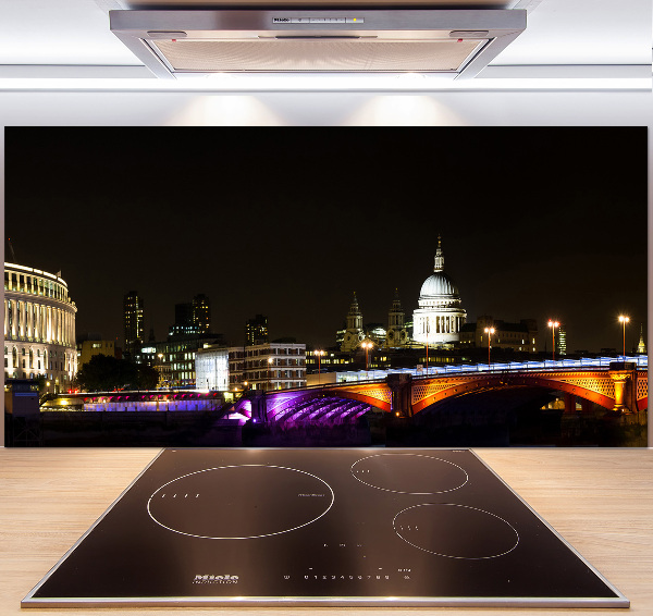 Achterwand keuken De brug 's nachts