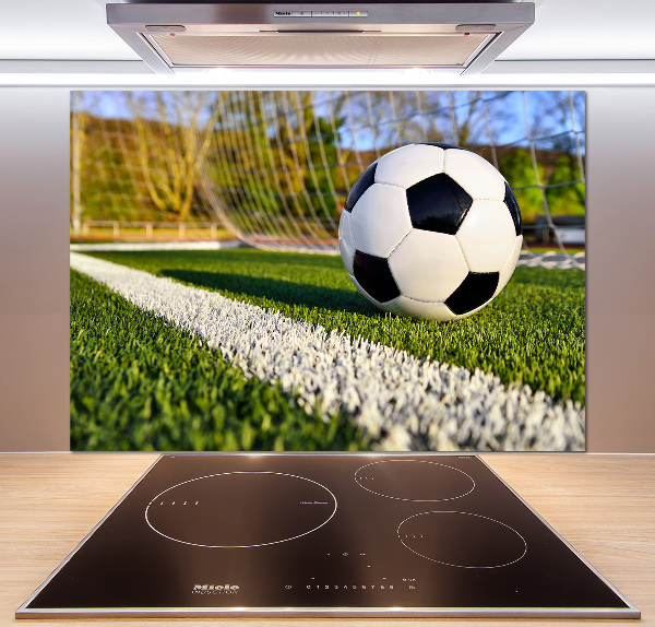 Spatscherm keuken De bal ligt in het doel.