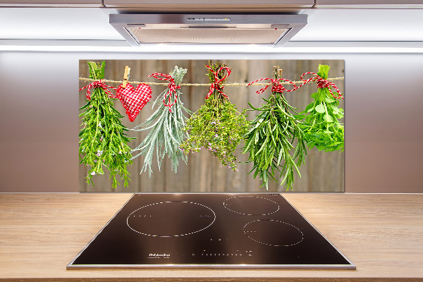 Spatplaat keuken Kruiden aan een touwtje