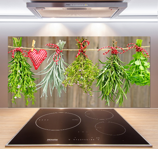 Spatplaat keuken Kruiden aan een touwtje