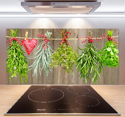 Spatplaat keuken Kruiden aan een touwtje